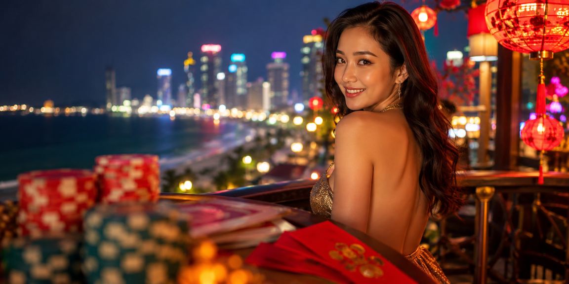 Bàn bài truyền thống được thắp sáng bởi đèn lồng tại Sa Pa – hình ảnh gợi nhắc văn hóa bài bạc dân gian Việt Nam